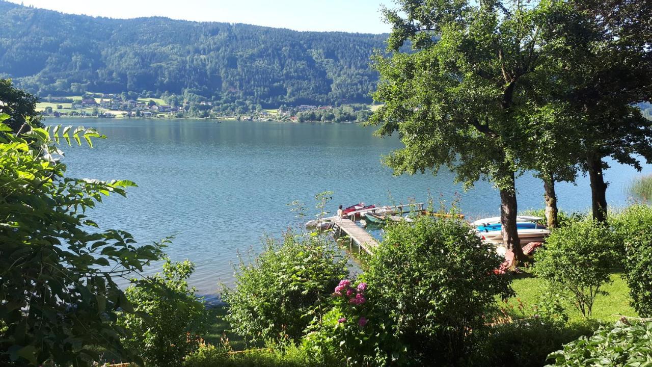 Maren Seeblick Appartement Haus Haensel&Gretel Direkt Am Ossiacher See Mit Hallenbad Stiegl Exteriör bild