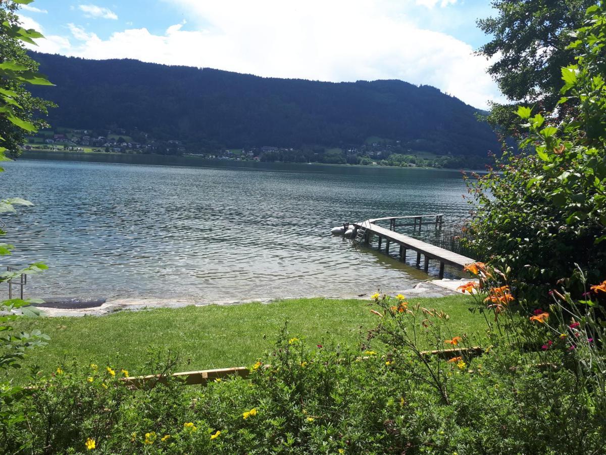 Maren Seeblick Appartement Haus Haensel&Gretel Direkt Am Ossiacher See Mit Hallenbad Stiegl Exteriör bild