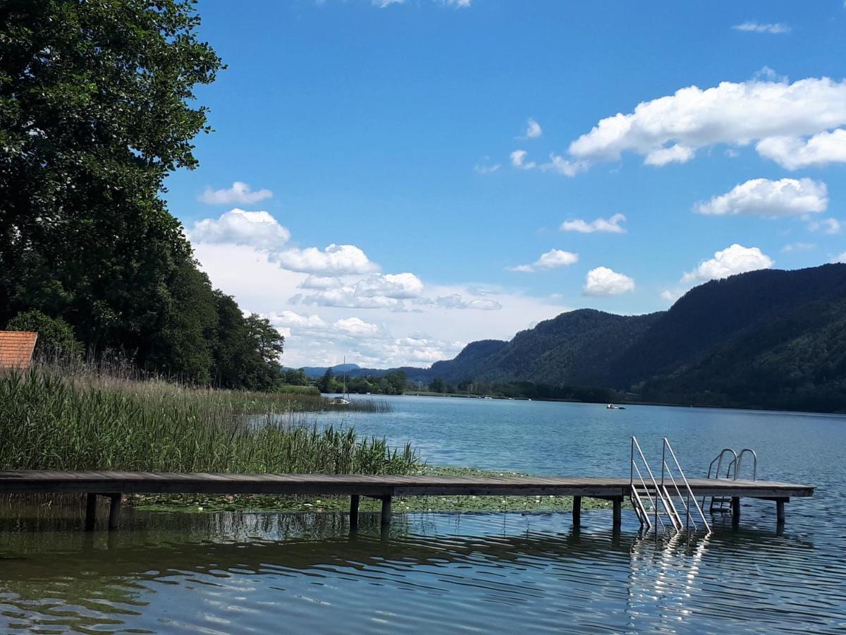 Maren Seeblick Appartement Haus Haensel&Gretel Direkt Am Ossiacher See Mit Hallenbad Stiegl Exteriör bild